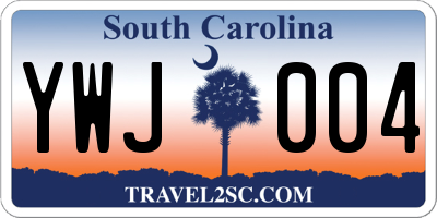 SC license plate YWJ004