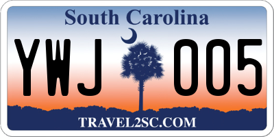 SC license plate YWJ005