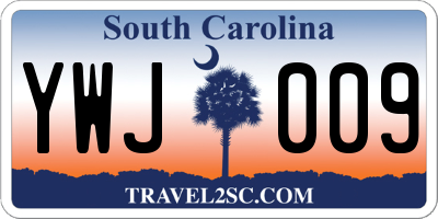 SC license plate YWJ009