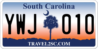 SC license plate YWJ010