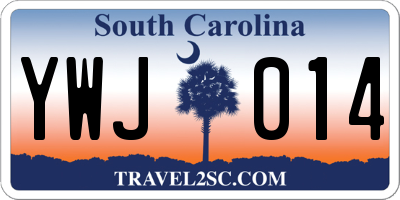 SC license plate YWJ014