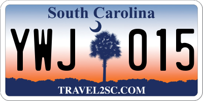 SC license plate YWJ015