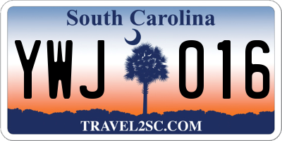 SC license plate YWJ016
