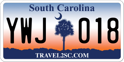 SC license plate YWJ018
