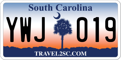 SC license plate YWJ019