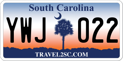 SC license plate YWJ022