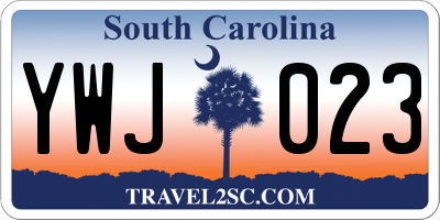SC license plate YWJ023
