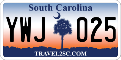 SC license plate YWJ025