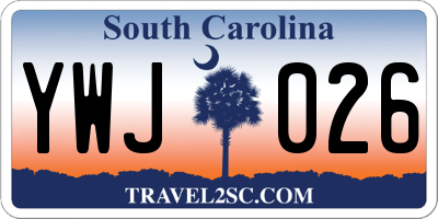 SC license plate YWJ026