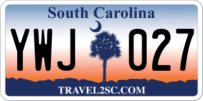 SC license plate YWJ027