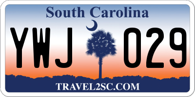 SC license plate YWJ029