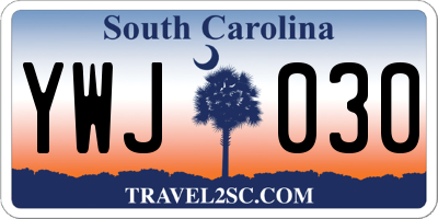 SC license plate YWJ030