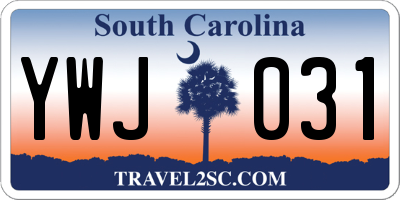 SC license plate YWJ031