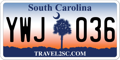 SC license plate YWJ036