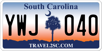 SC license plate YWJ040