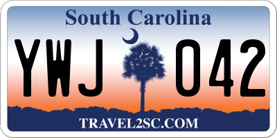 SC license plate YWJ042