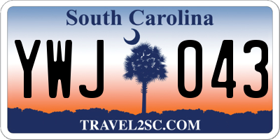 SC license plate YWJ043