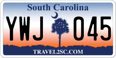 SC license plate YWJ045