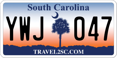 SC license plate YWJ047