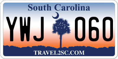 SC license plate YWJ060