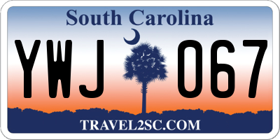 SC license plate YWJ067