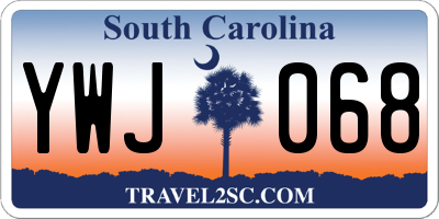 SC license plate YWJ068