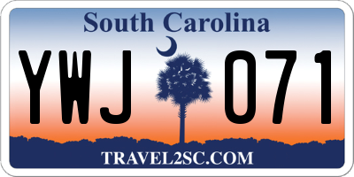 SC license plate YWJ071