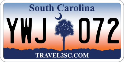 SC license plate YWJ072