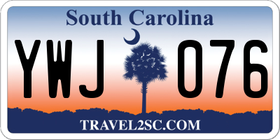 SC license plate YWJ076
