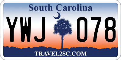 SC license plate YWJ078