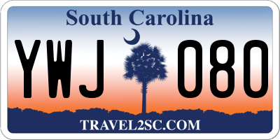 SC license plate YWJ080