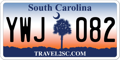 SC license plate YWJ082