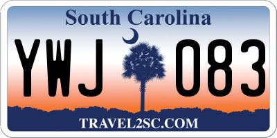 SC license plate YWJ083