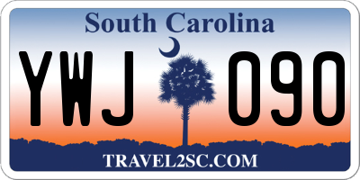 SC license plate YWJ090