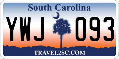 SC license plate YWJ093