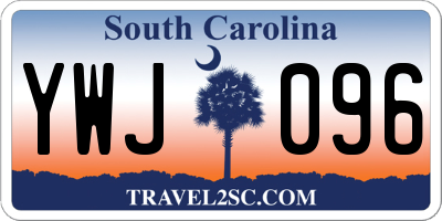 SC license plate YWJ096
