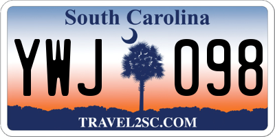 SC license plate YWJ098