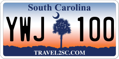 SC license plate YWJ100