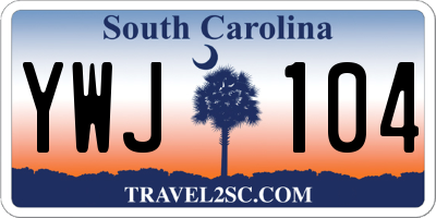 SC license plate YWJ104