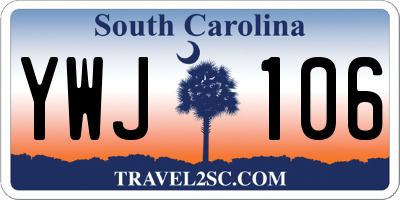SC license plate YWJ106