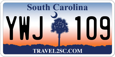 SC license plate YWJ109