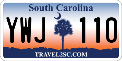 SC license plate YWJ110