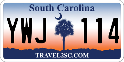 SC license plate YWJ114