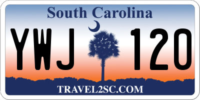 SC license plate YWJ120