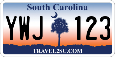 SC license plate YWJ123
