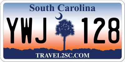 SC license plate YWJ128