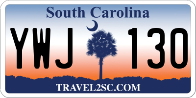 SC license plate YWJ130