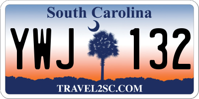 SC license plate YWJ132