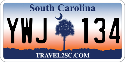 SC license plate YWJ134