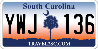 SC license plate YWJ136